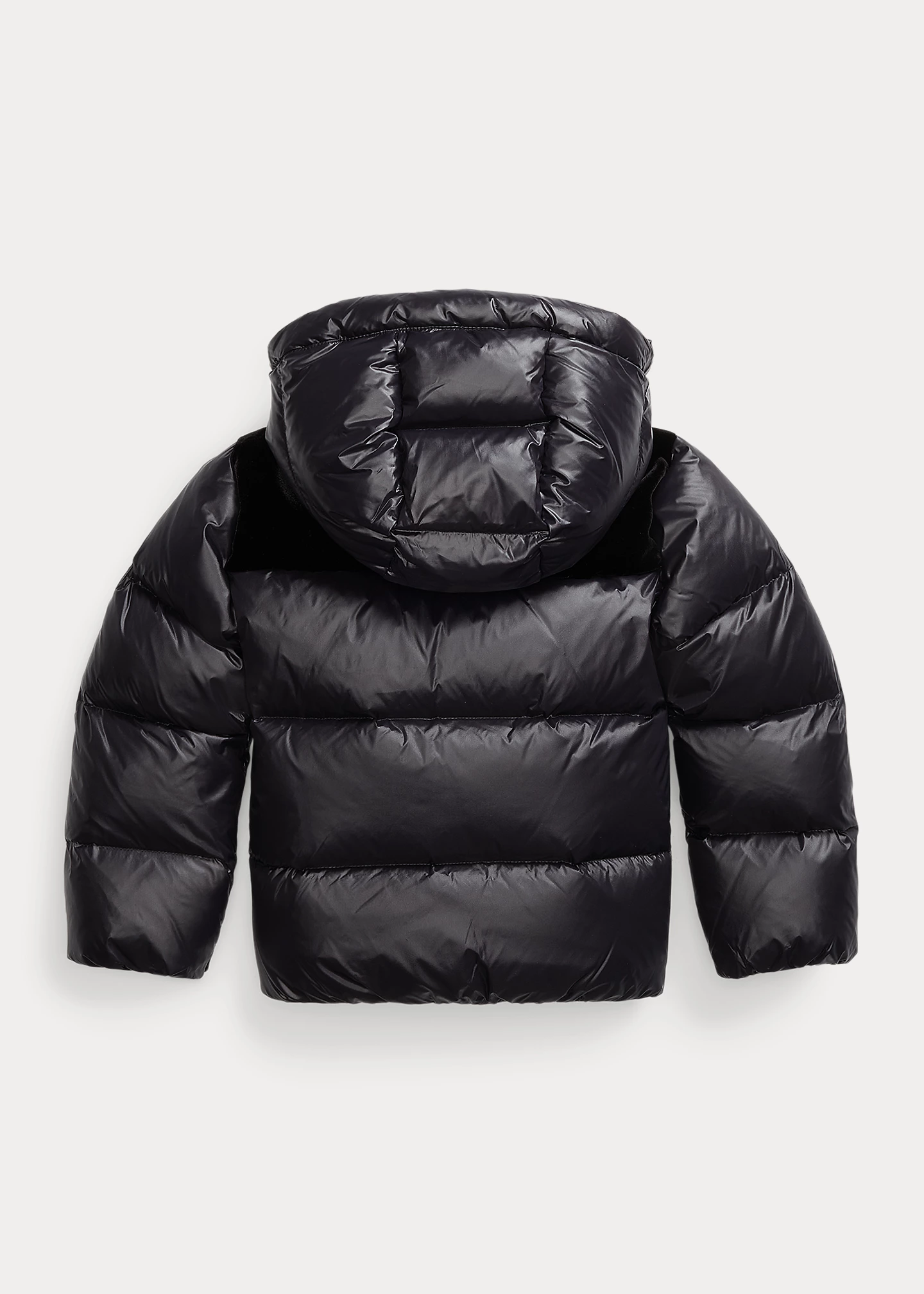 Water-Repellent Velvet-Trim Down Jacket