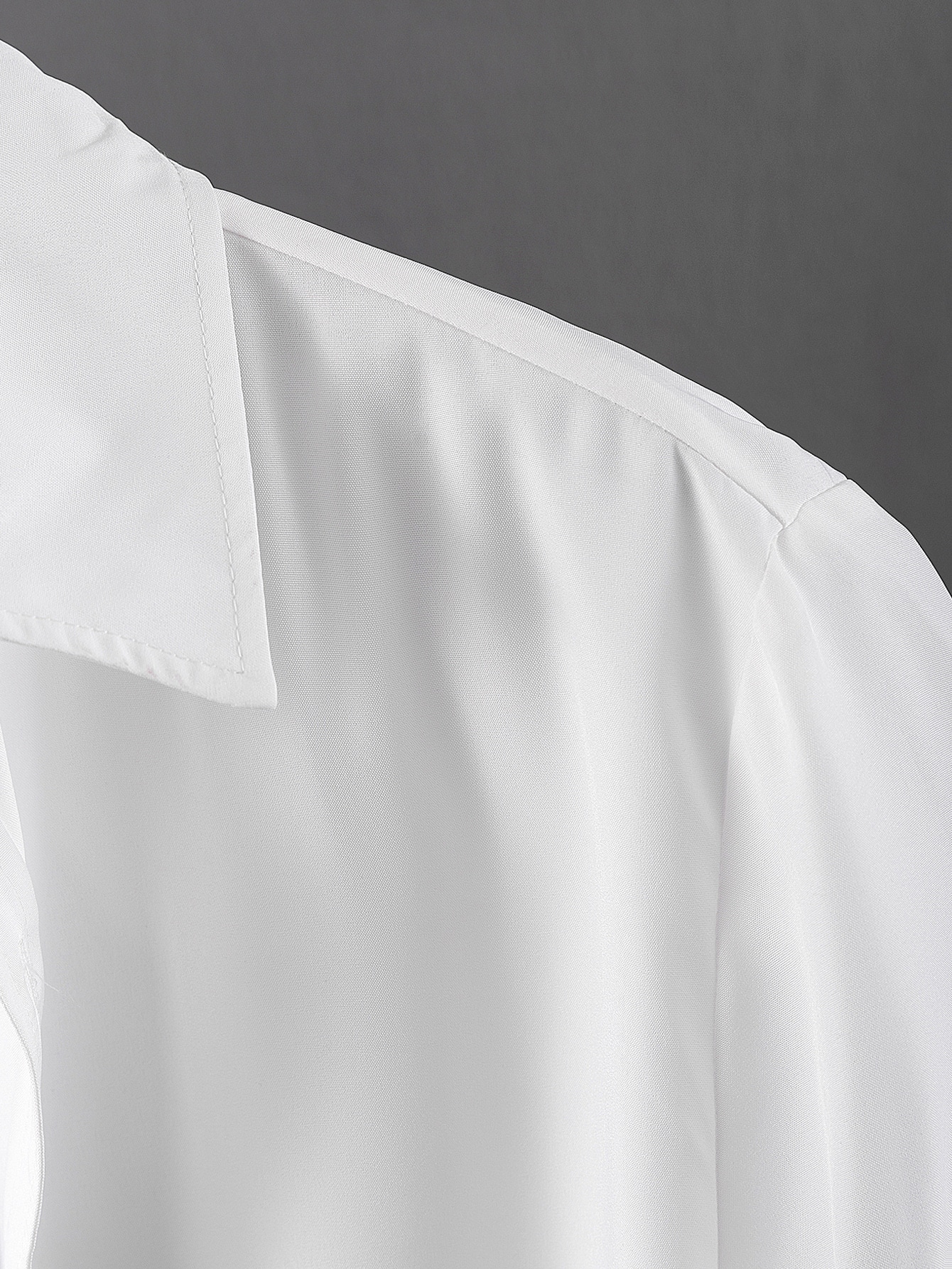 Men 1pc Solid Button Up Shirt