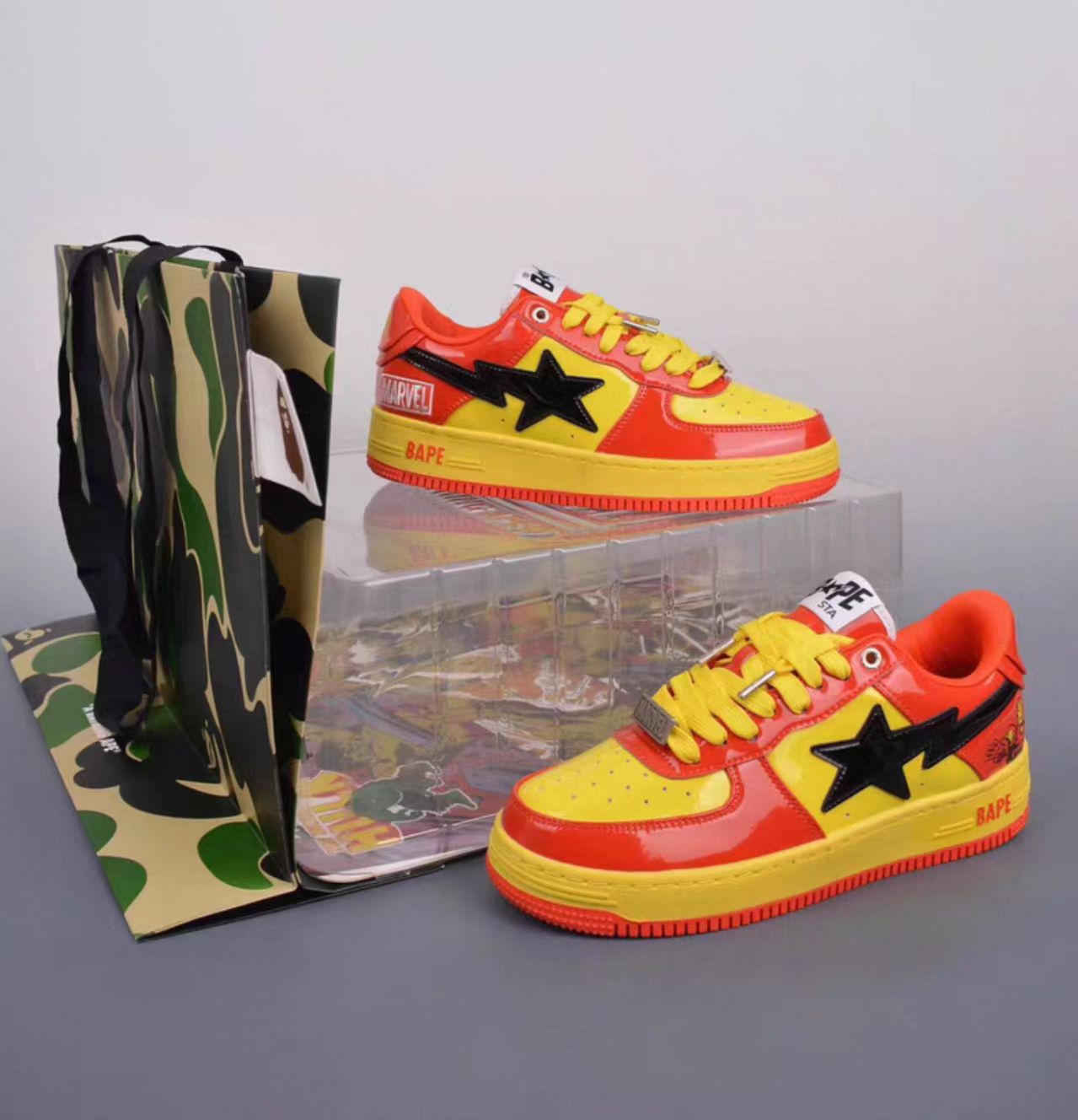 BAPE x Marvel Iron Man BAPE STA Low Red Yellow