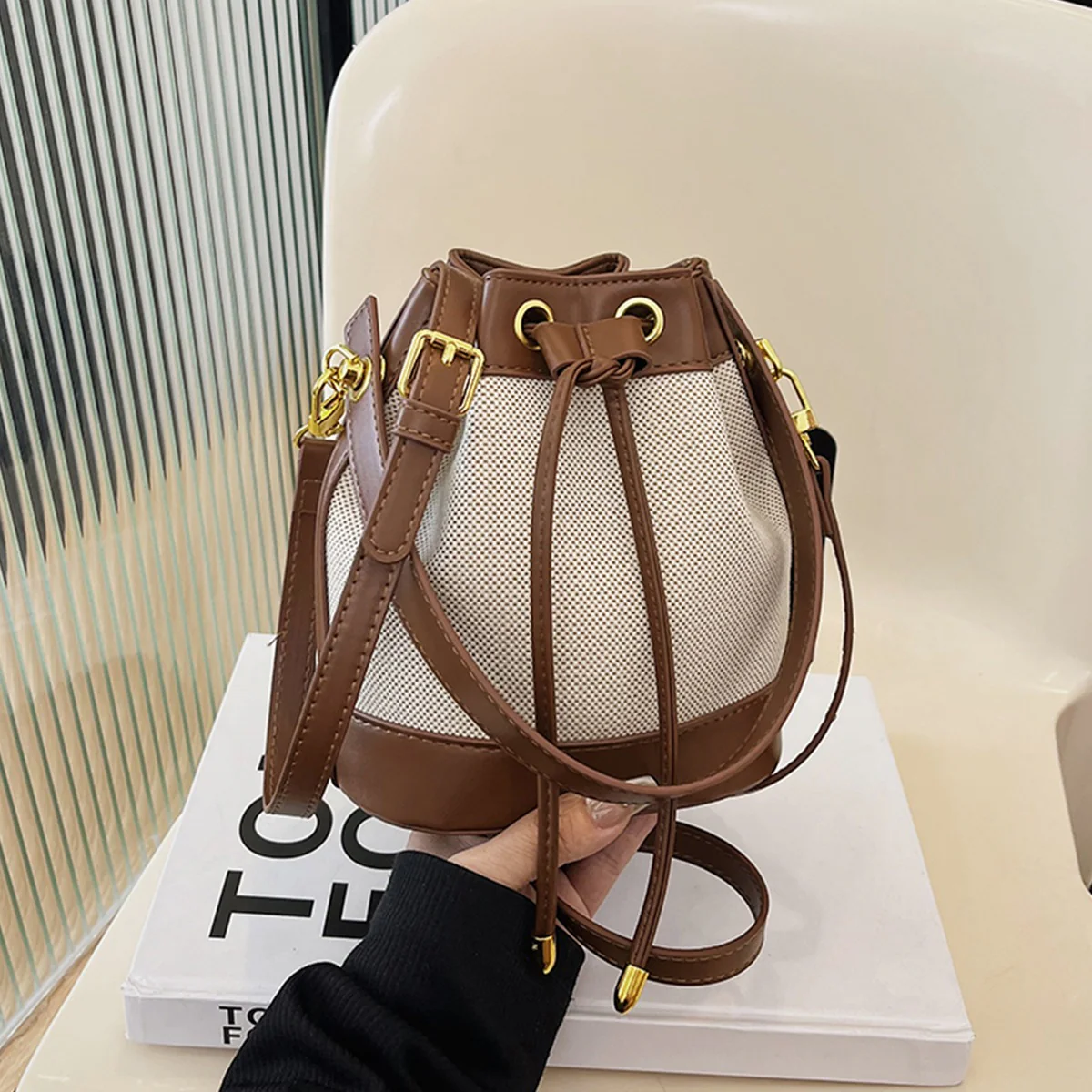 Chloe Canvas Bucket Bag