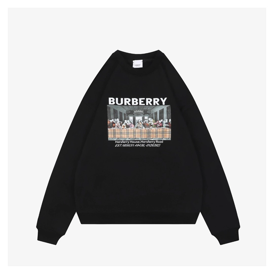 BBry “The Last Supper” Graphic Crewneck Sweatshirt (White/Black)