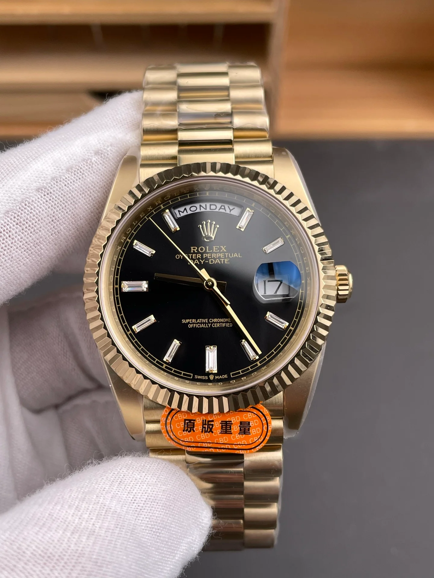 Black Ice Cube Day-Date