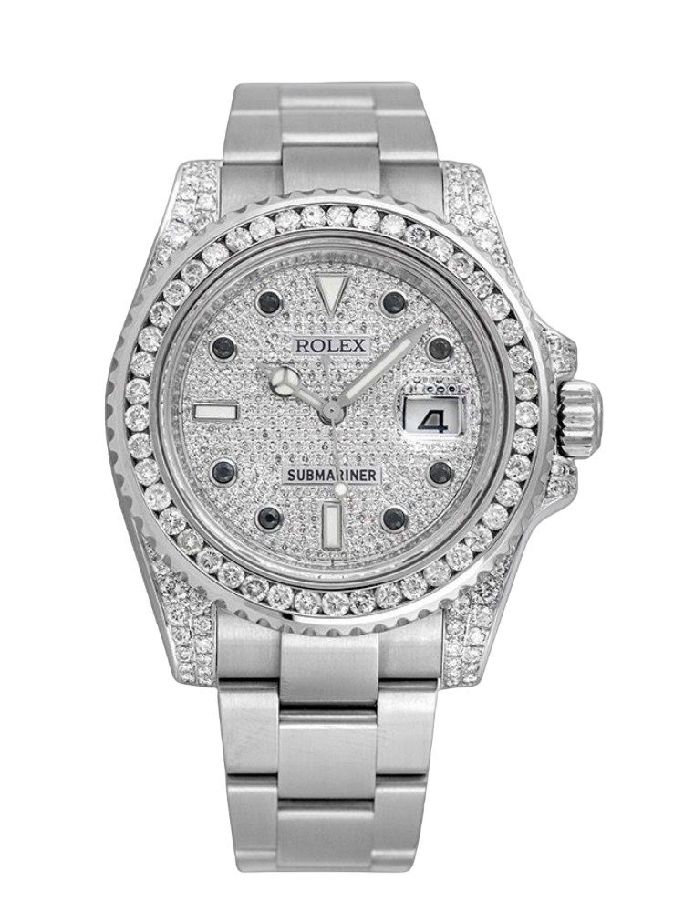 [2026 Mirror Grade]Rolex Submariner Date 116610LN Custom Diamond 40MM Mens Replica Watch