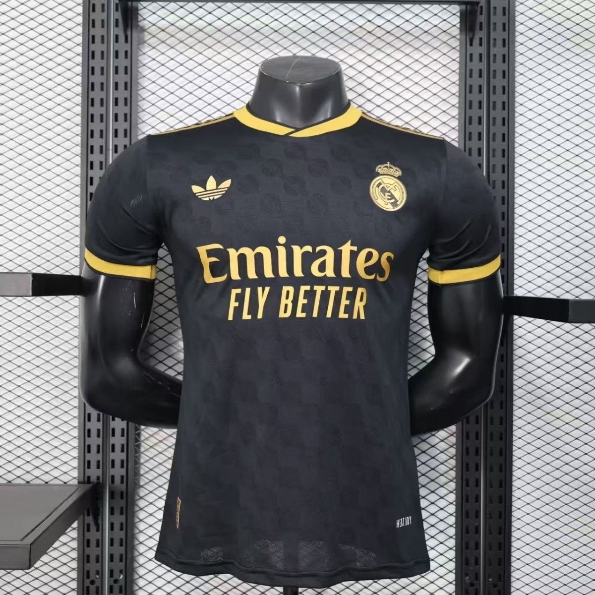 Real Madrid Authentic Football Jersey Black Gold Special Edition Shirt 2025/26