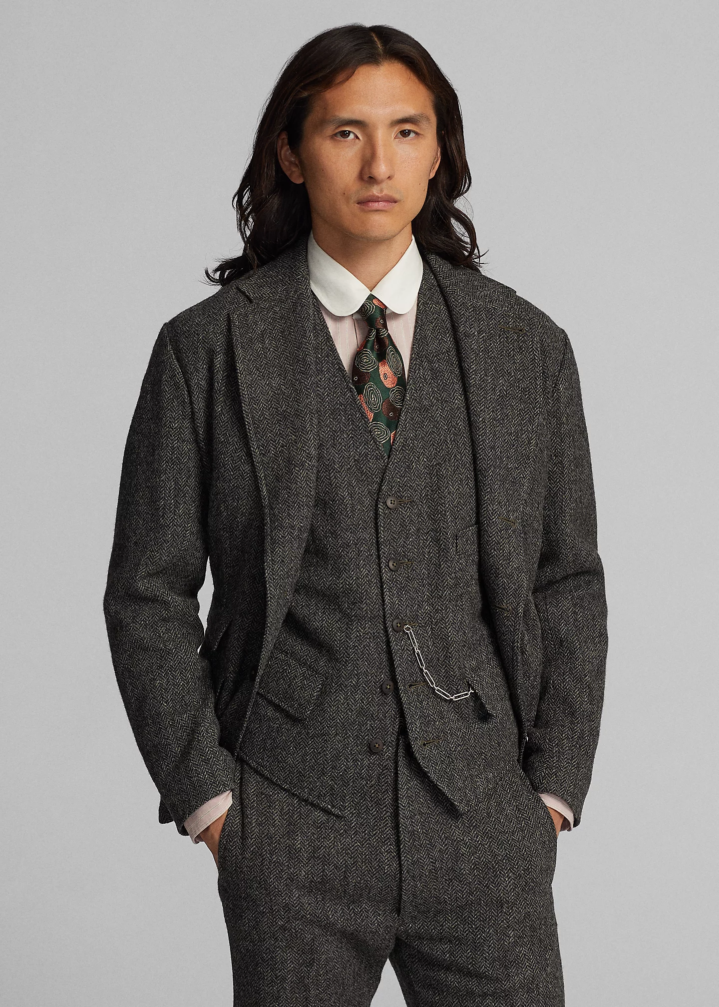 Unconstructed Herringbone Sport Coat