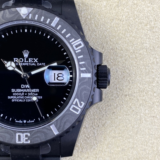 [2026 Mirror Grade]Rolex Submariner DIW Edition Parakeet Carbon Fiber Bezel 116610LB Black Dial