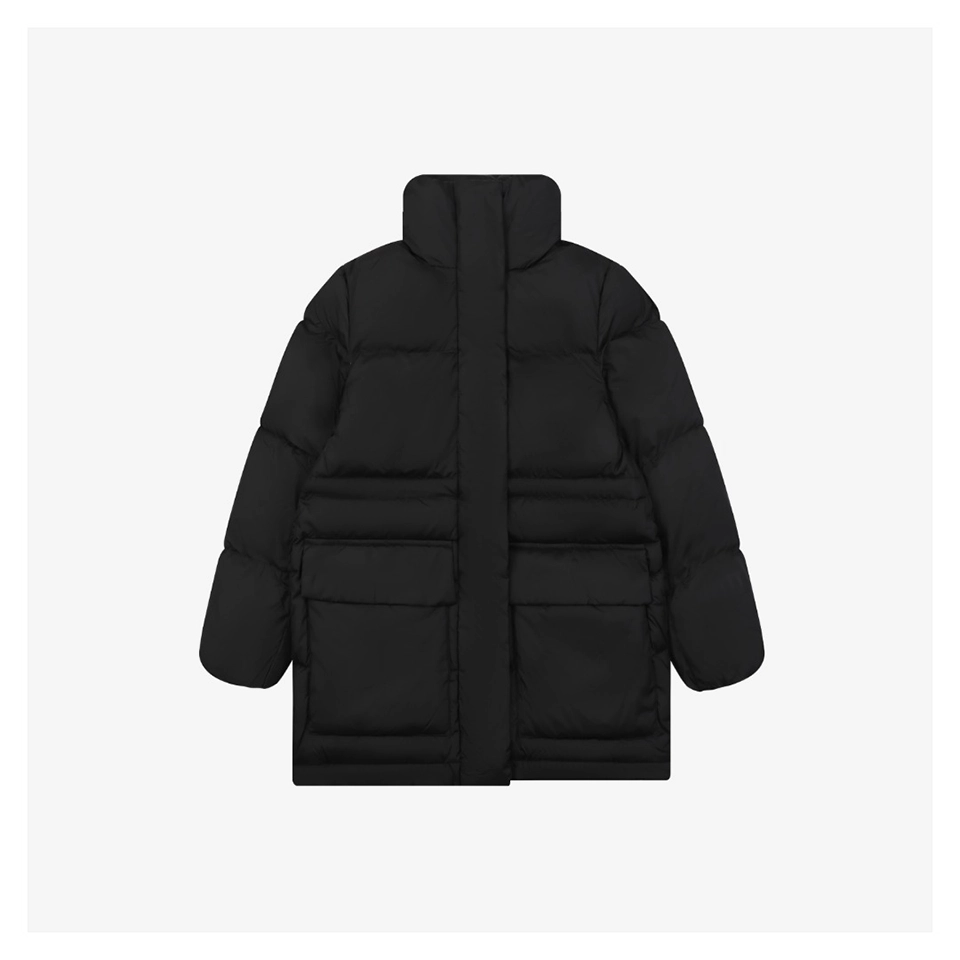 Mxxcler Vouglans Stand Collar Wide-Fit Down Jacket (White/Black)