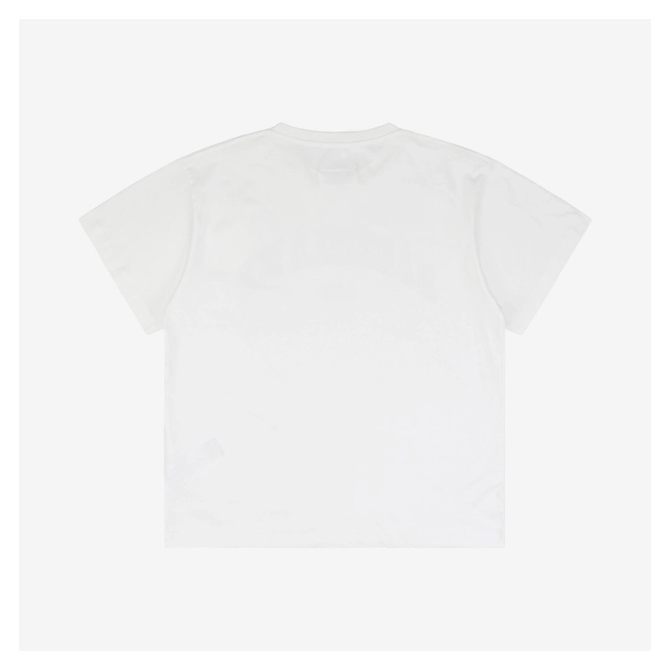 Maison Margiela Distressed Arc Letter Print T-Shirt White
