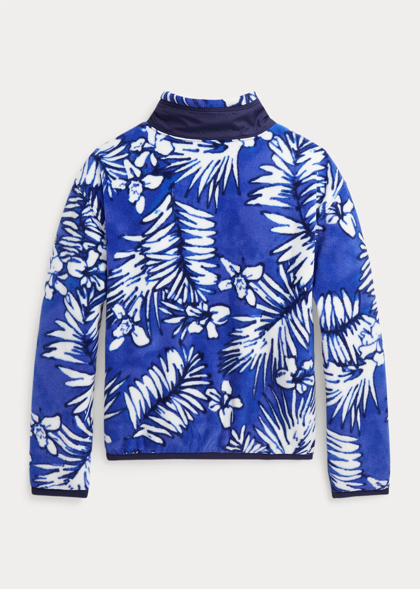Tropical-Print Brushed Fleece Pullover