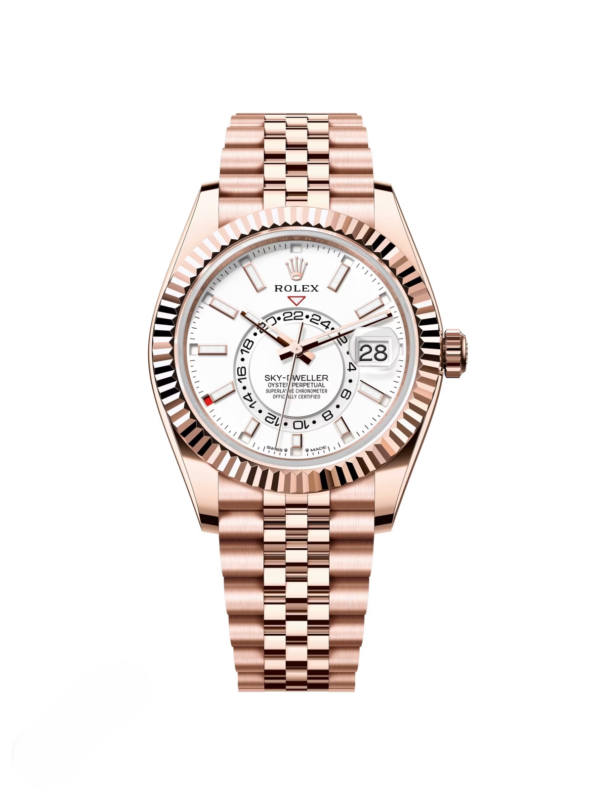 [2026 Mirror Grade]RLX  Sky-Dweller 42mm Rose Gold White Dial Jubilee - 336935