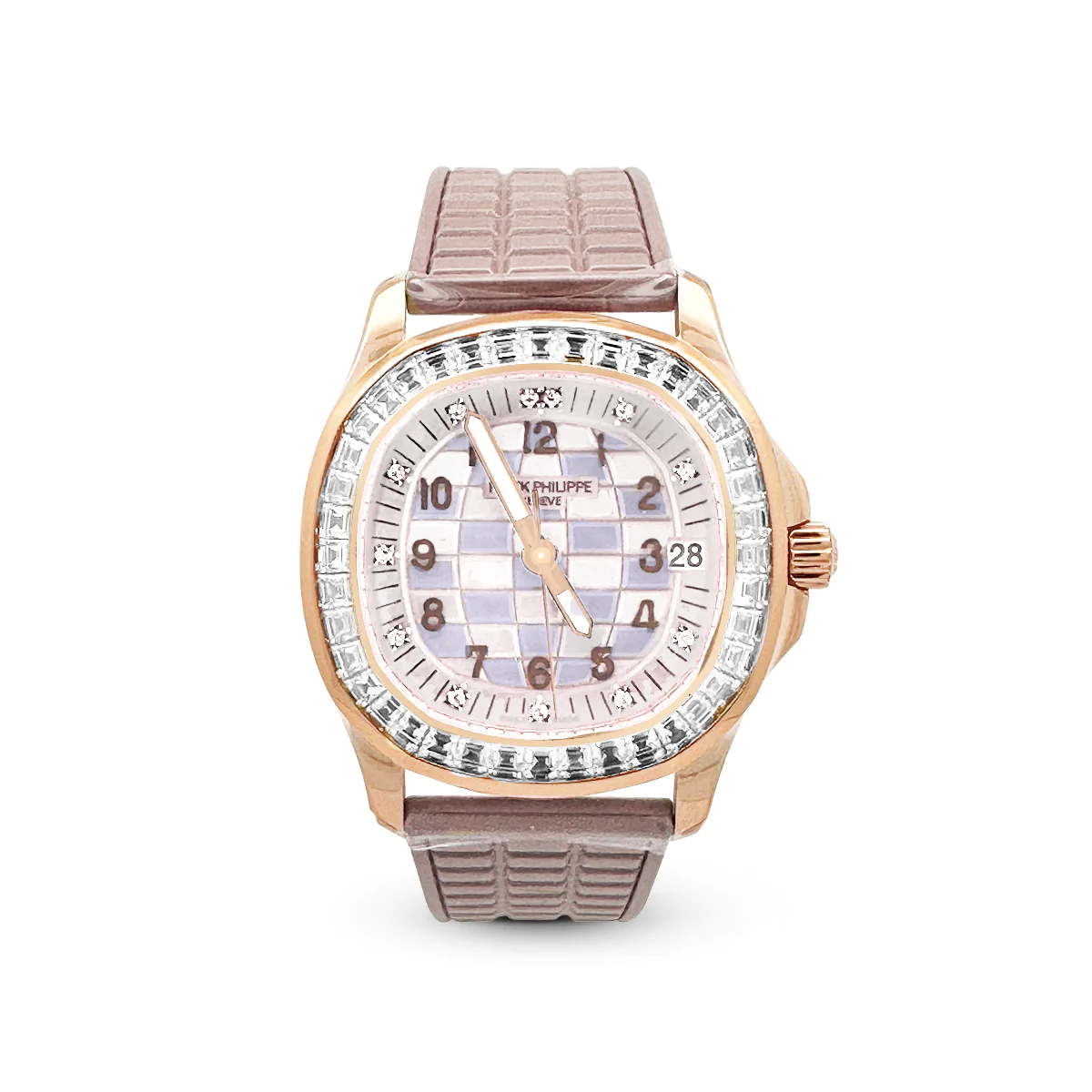 [2026 Mirror Grade]PATEK PHILIPPE  2023  SKU#0006299  AQUANAUT LUCE HAUTE JOAILLERIE 5072R-001 WHITE MOP