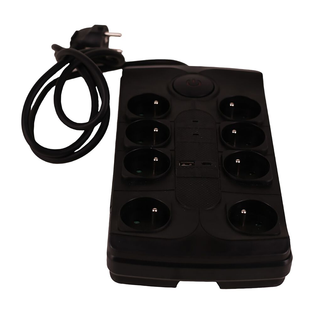 HYKKER Listwa zasilająca Hykker, przeciwprzepięciowa, 8 gniazd, USB-A, USB-C