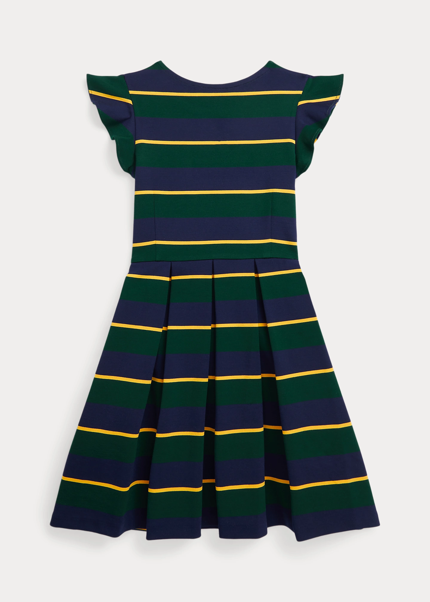 Striped Pleated Ponte Dress