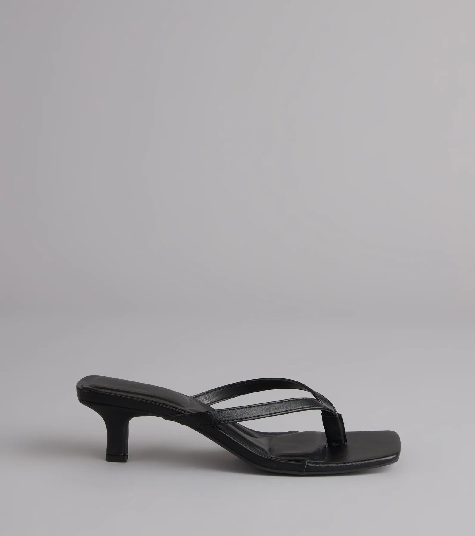 Feeling Chic Thong Square Toe Heels