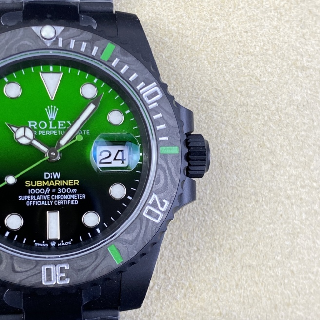 [2026 Mirror Grade]Rolex Submariner 116610LV PVD-DLC Stainless Steel Carbon Fiber Bezel Green Dial