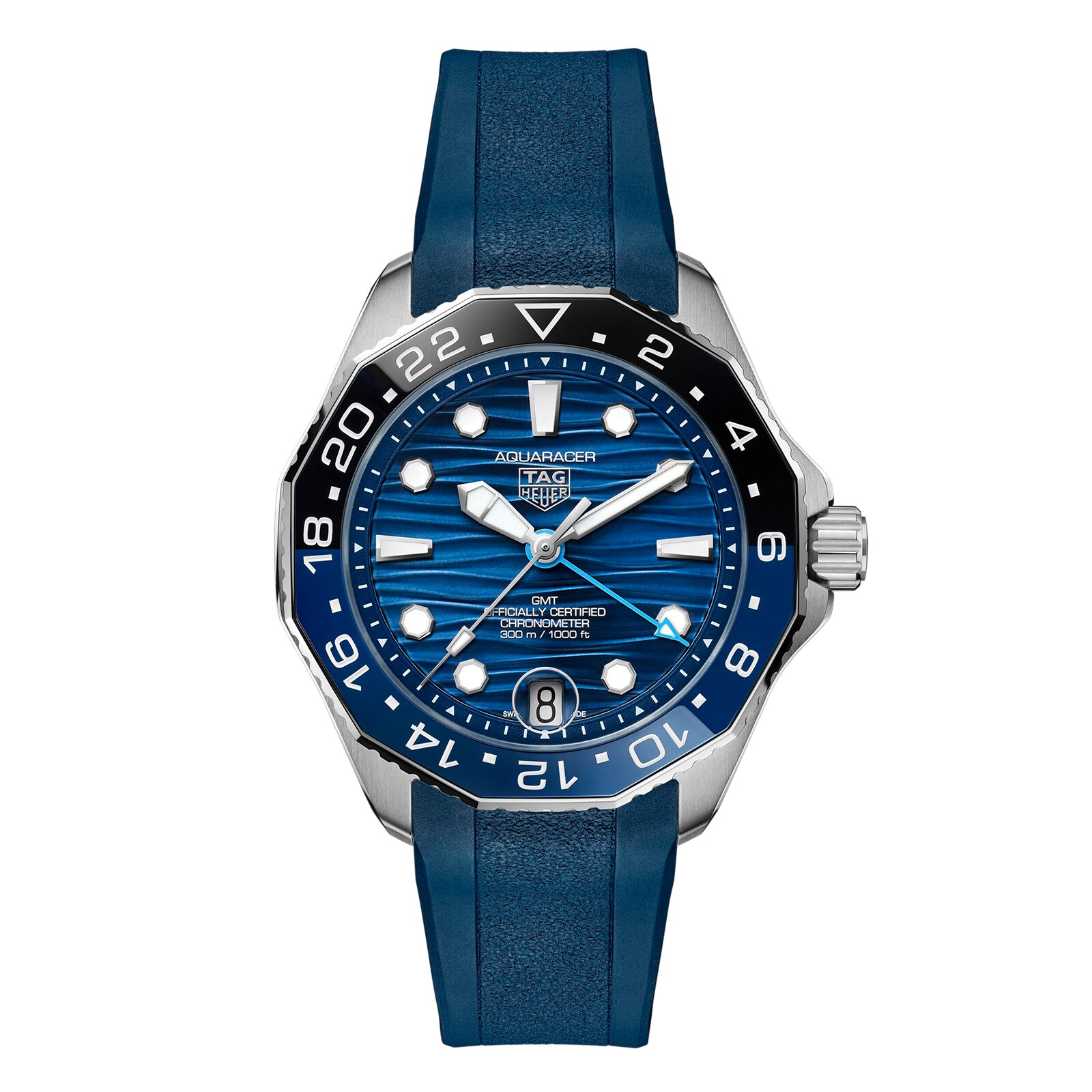 [2026 Mirror Grade]TAG Heuer Aquaracer Professional 300 GMT 42mm Mens Watch Blue Rubber WBP5114.FT6259