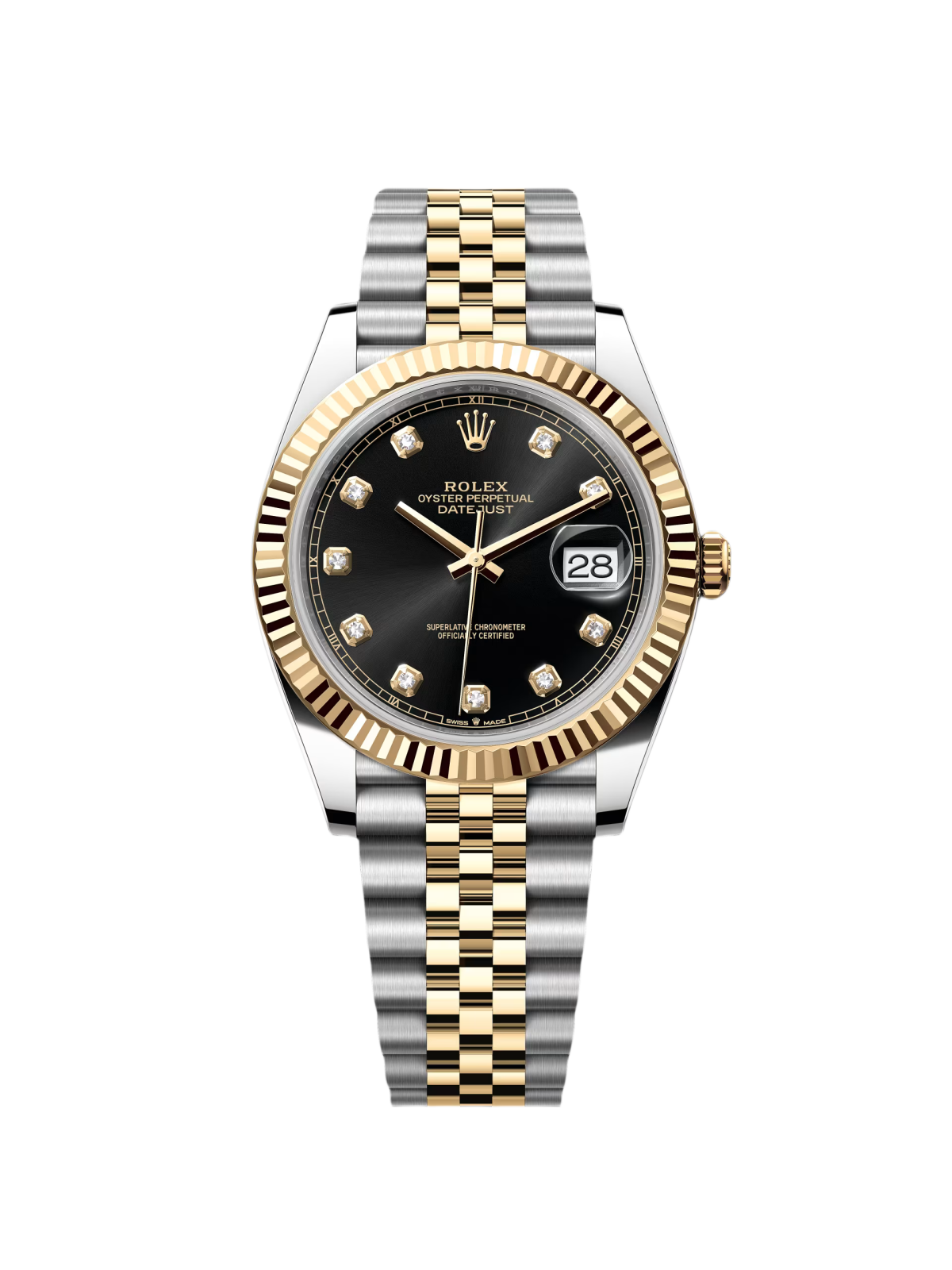 [2026 Mirror Grade]RLX  Datejust 41mm 126333 Black Diamond Jubilee Steel and Yellow Gold Men’s Watch
