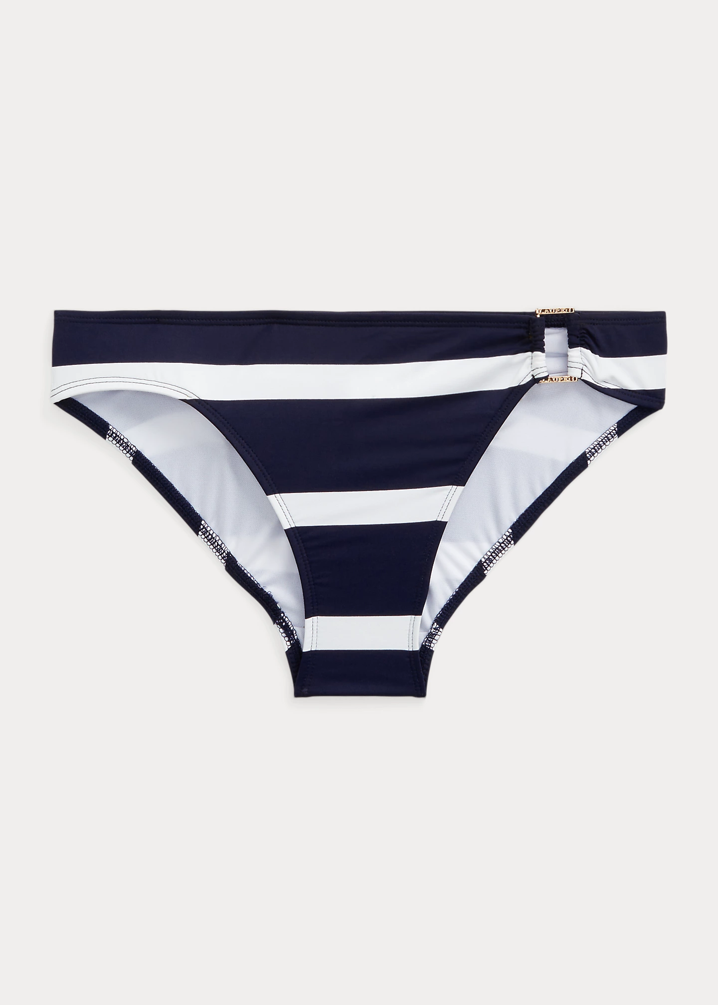 Striped Ring-Front Hipster Bikini Bottom