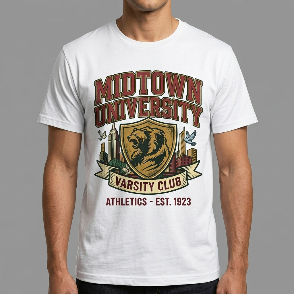 City Varsity Tee, Vintage Athletic Graphic T-Shirt, Unisex Streetwear Shirt CityTee3