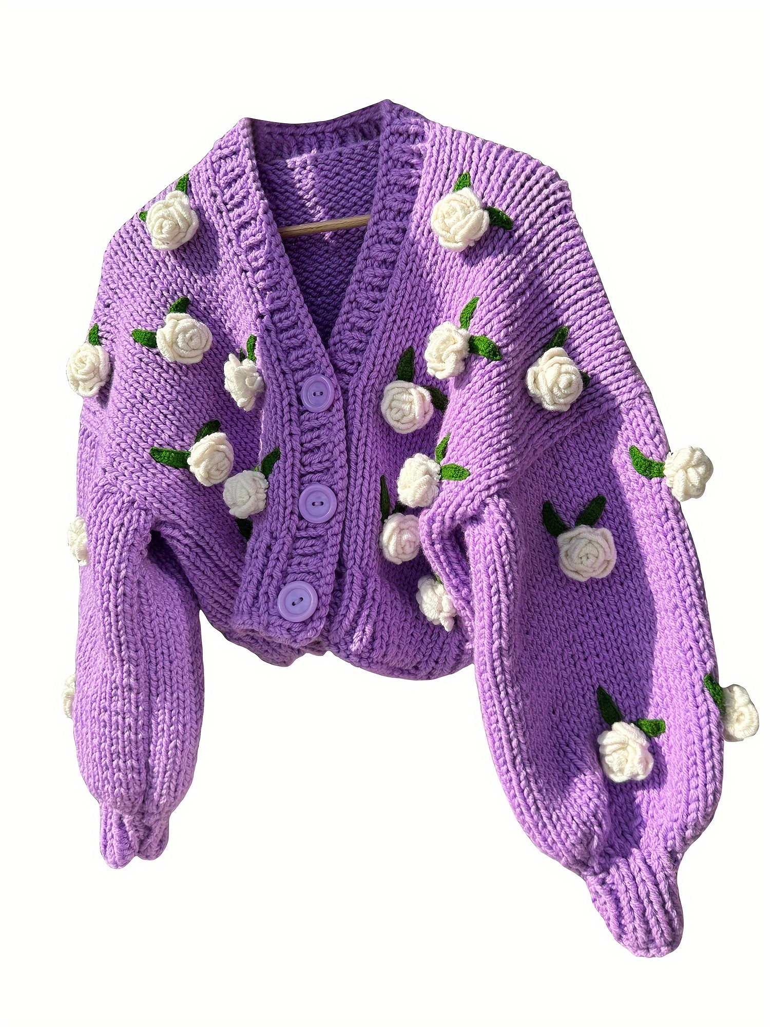 Women’s Casual V-Neck Polyester Knit Cardigan with Geometric