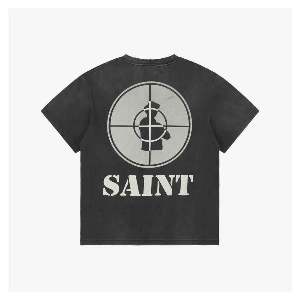 Saint Michael Crosshair Letter Print T-Shirt