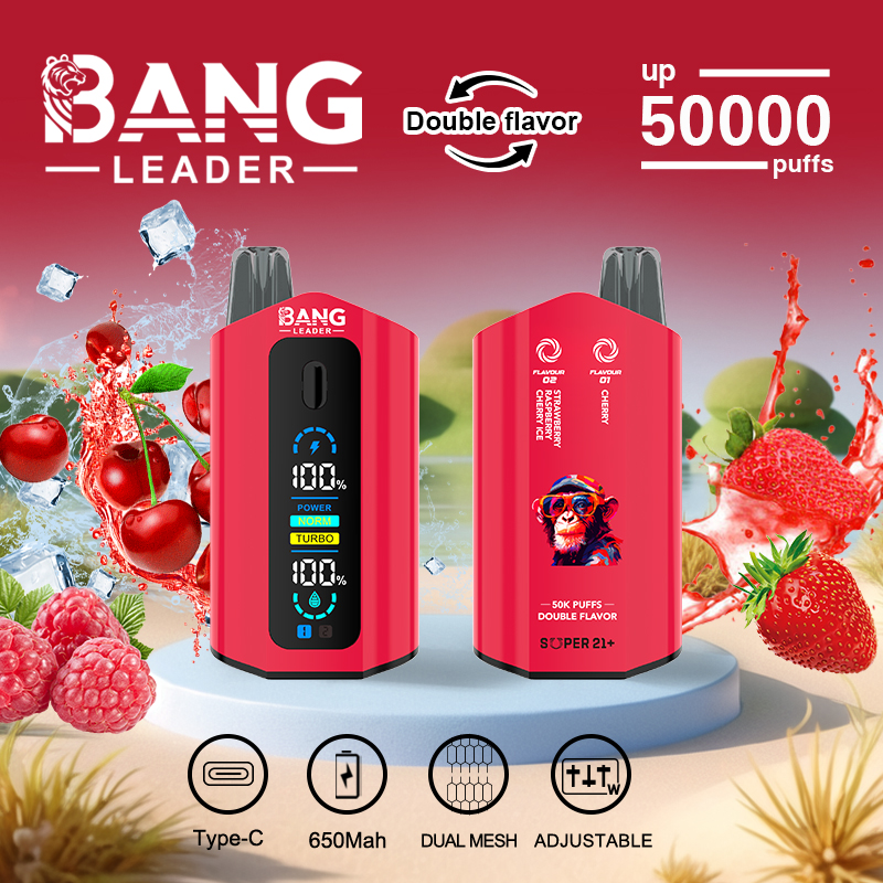 Bang Leader 50K Puffs 2-in-1 Prefilled Vape | Dual Flavor, Adjustable Wattage,  Rechargeable