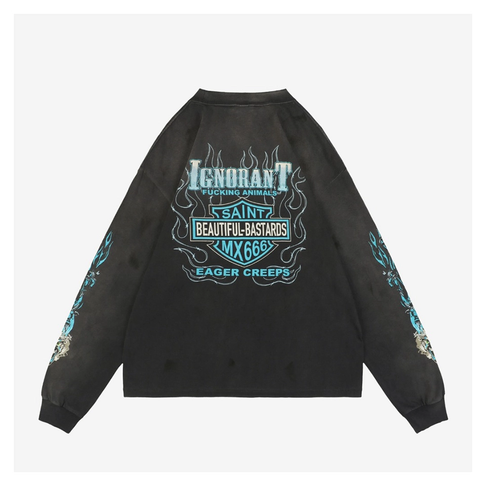 Saint Michael Dice Letter Print Shirt