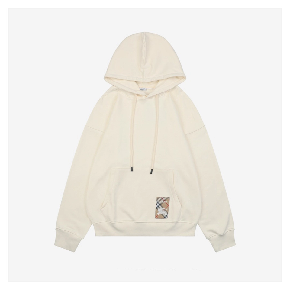 BBry Check Label Patch Hoodie (Black/White)