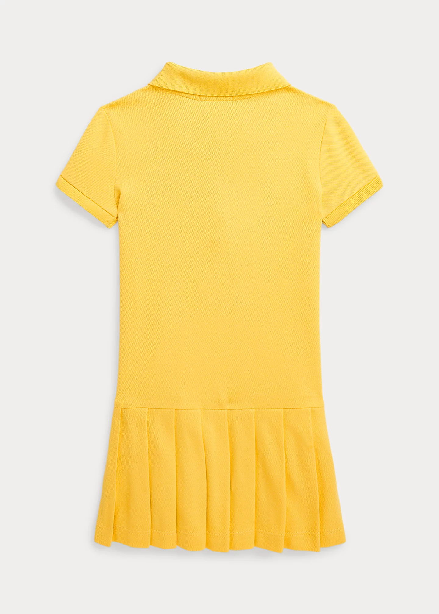 Pleated Stretch Mesh Polo Dress
