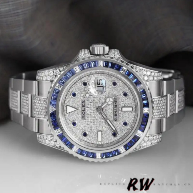[2026 Mirror Grade]Rolex Submariner Date 116610LN Stainless Steel Diamond Bezel 40MM Mens Replica Watch