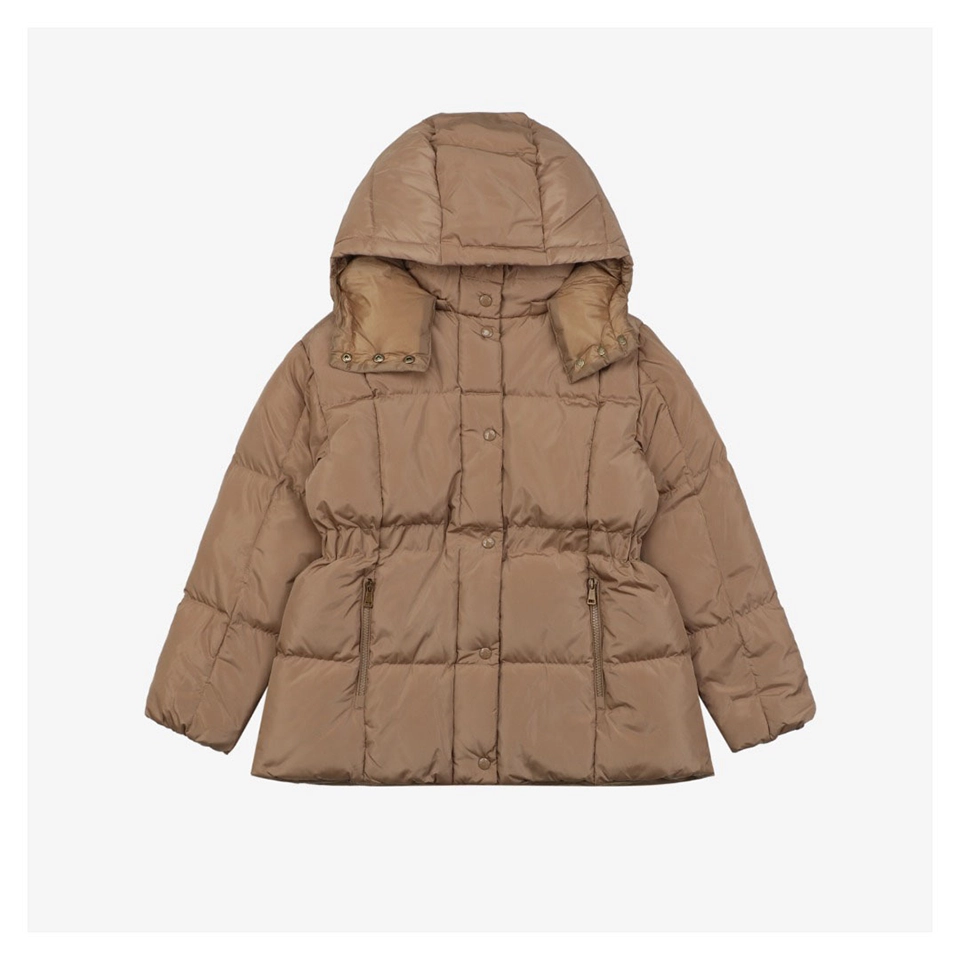 Mxxcler Agneux Square-Quilted Hooded Down Jacket # MS-776 (Black/Brown)
