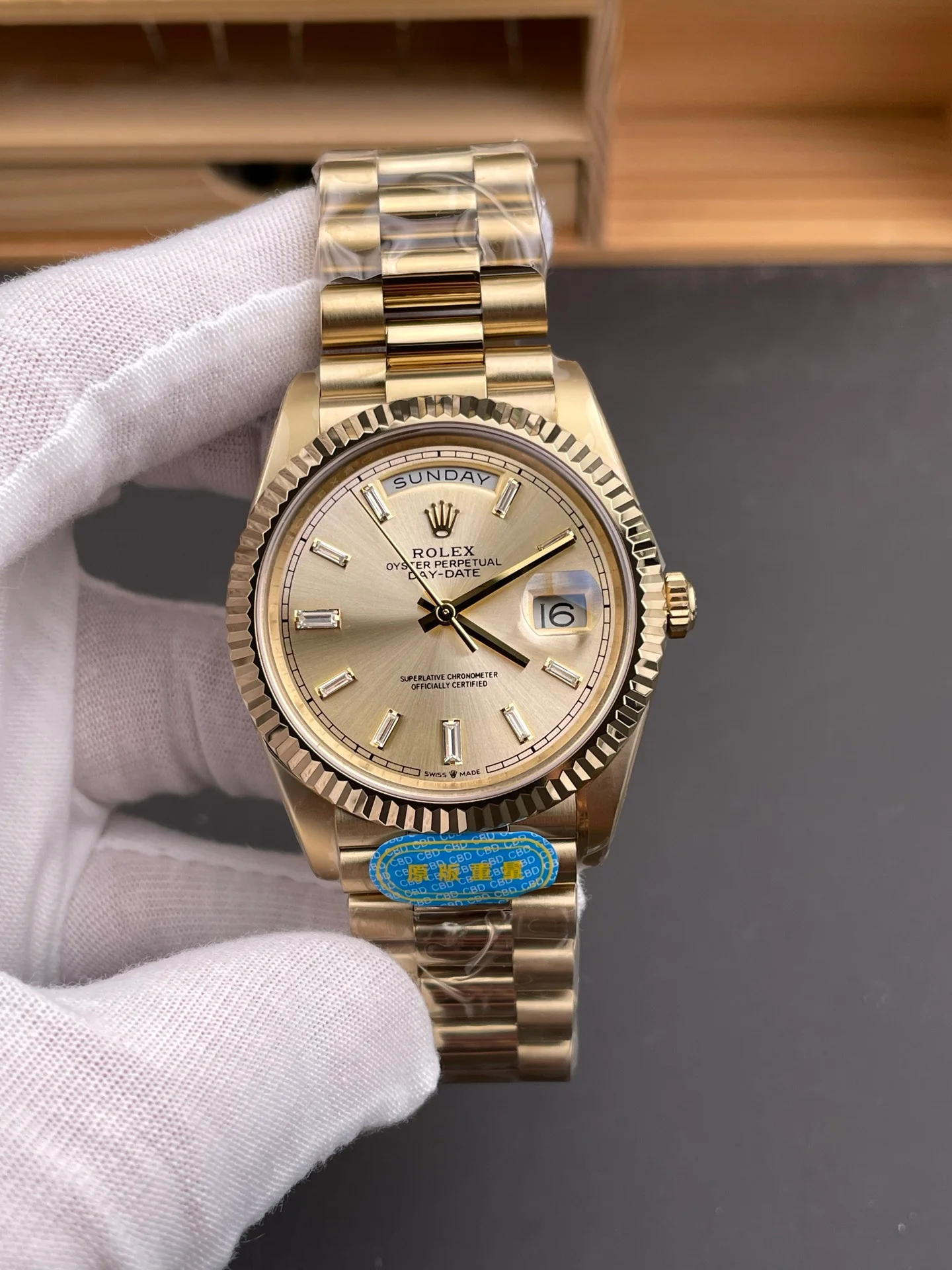 Full Gold Day-Date Yellow Diamond Bezel
