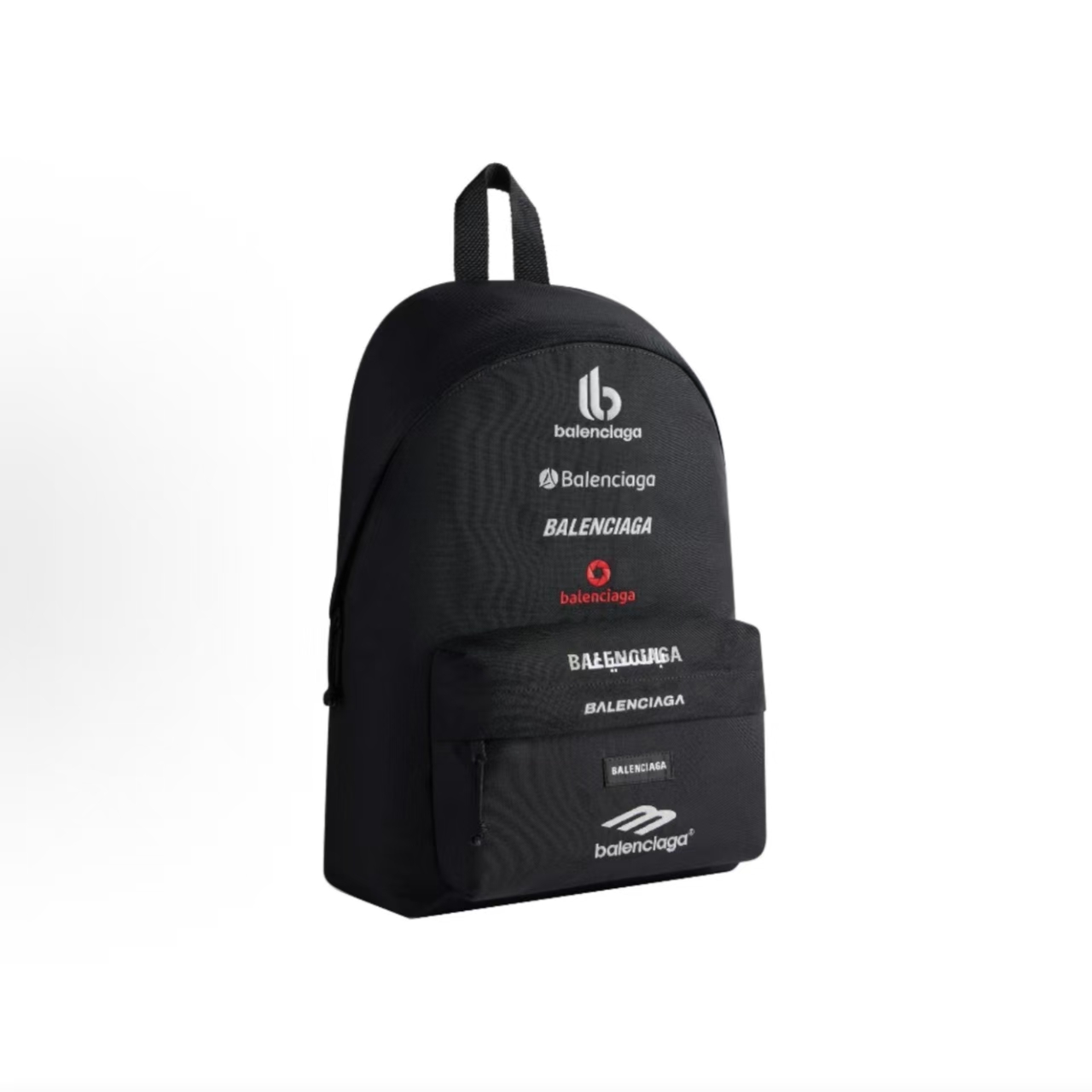 Balenciaga Multiple Logos Explorer Backpack Black Nylon