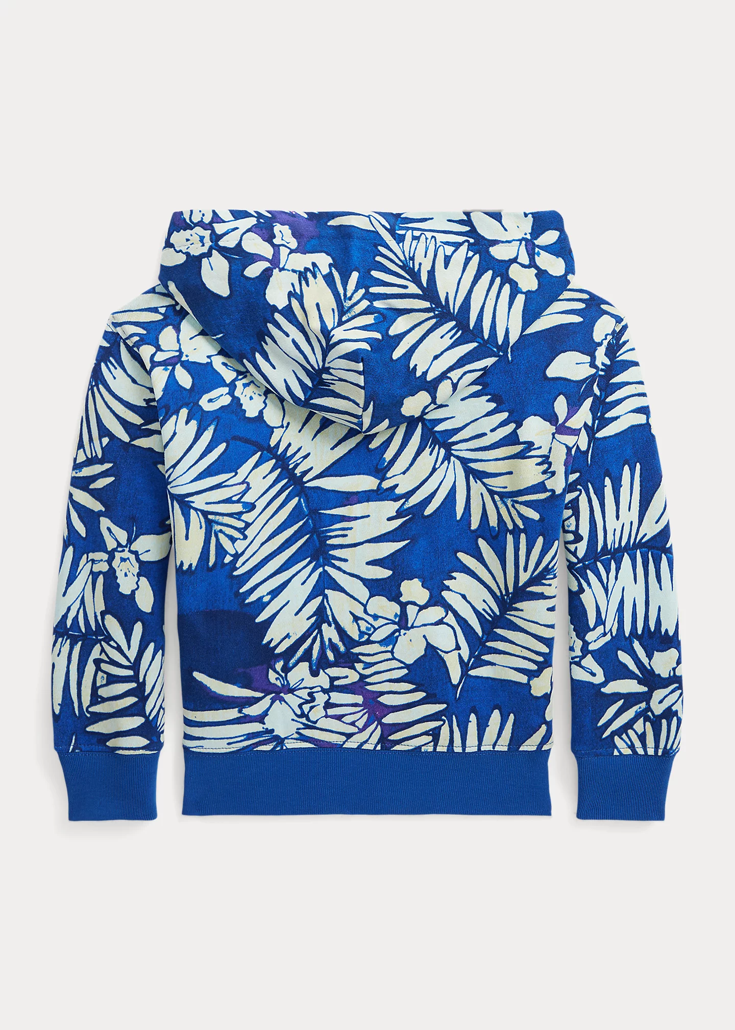 Tropical-Print Spa Terry Full-Zip Hoodie