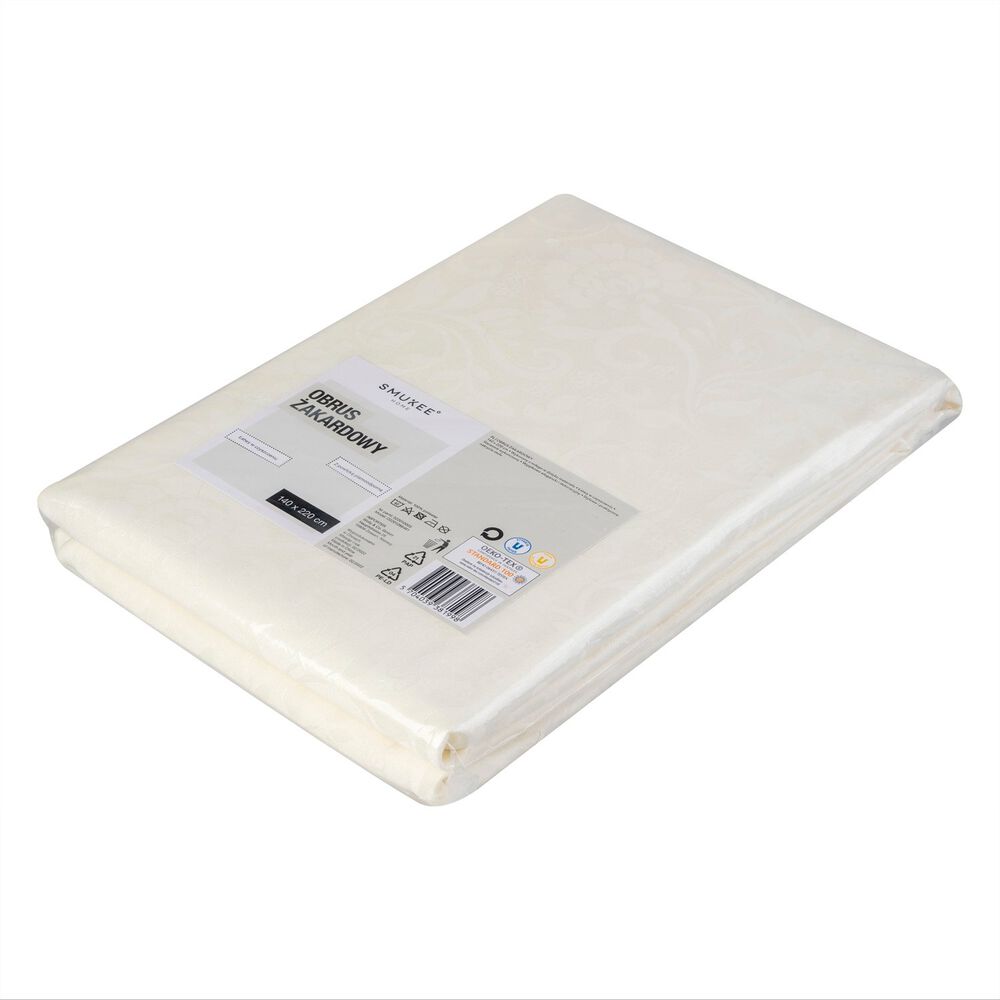 Smukee HomeObrus żakardowy 140 x 220 cm Smukee, plamoodporny, kremowy