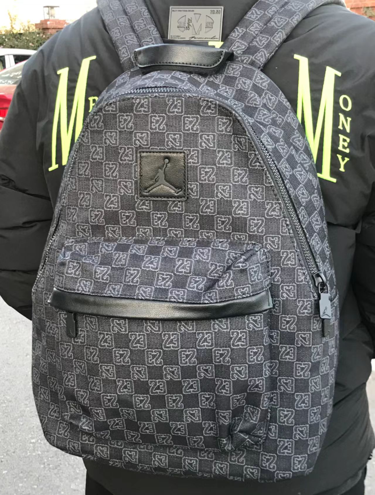 Jordan Monogram Backpack Black Dark Grey