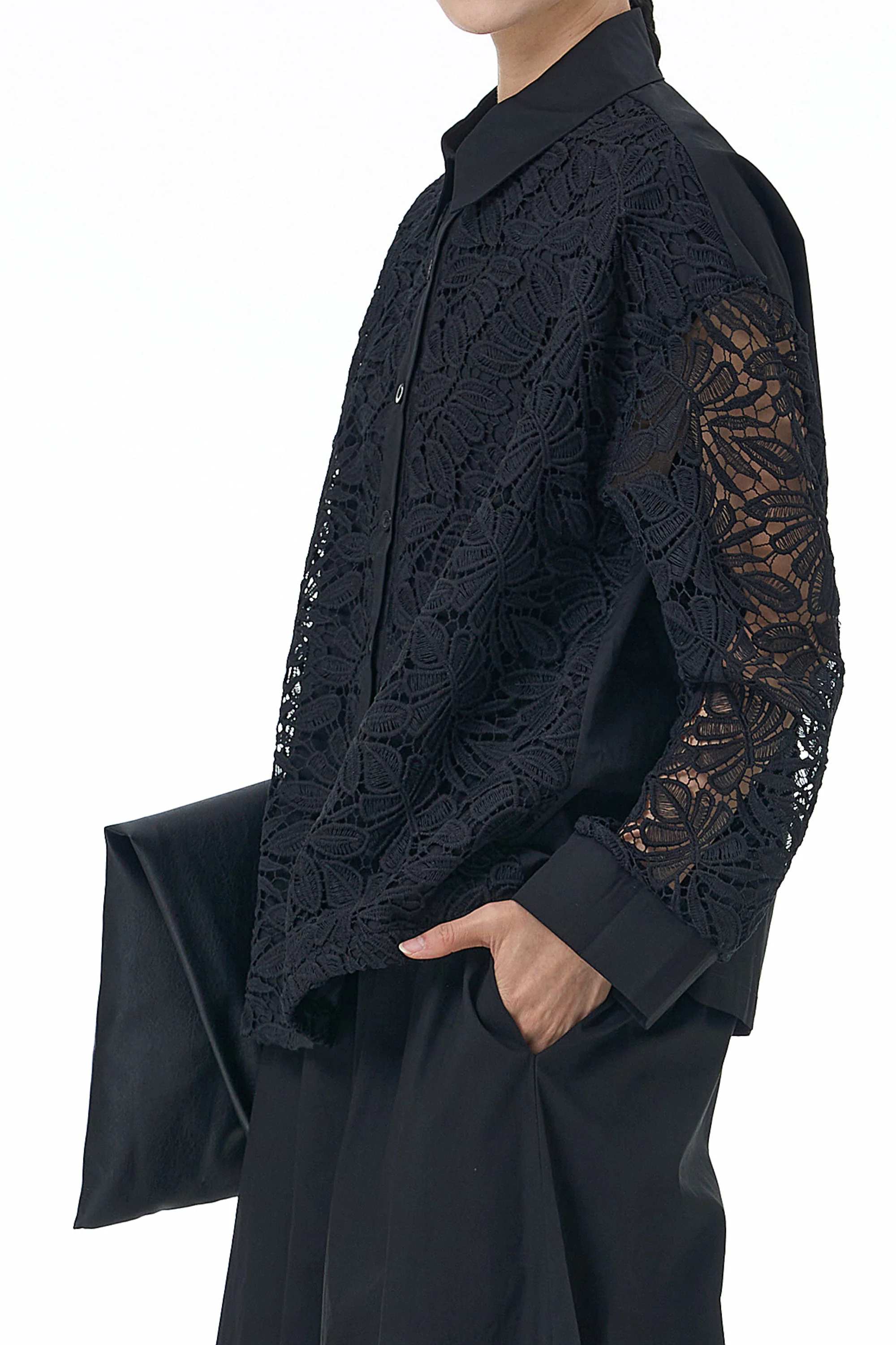 Retro Black Cutwork Shirt