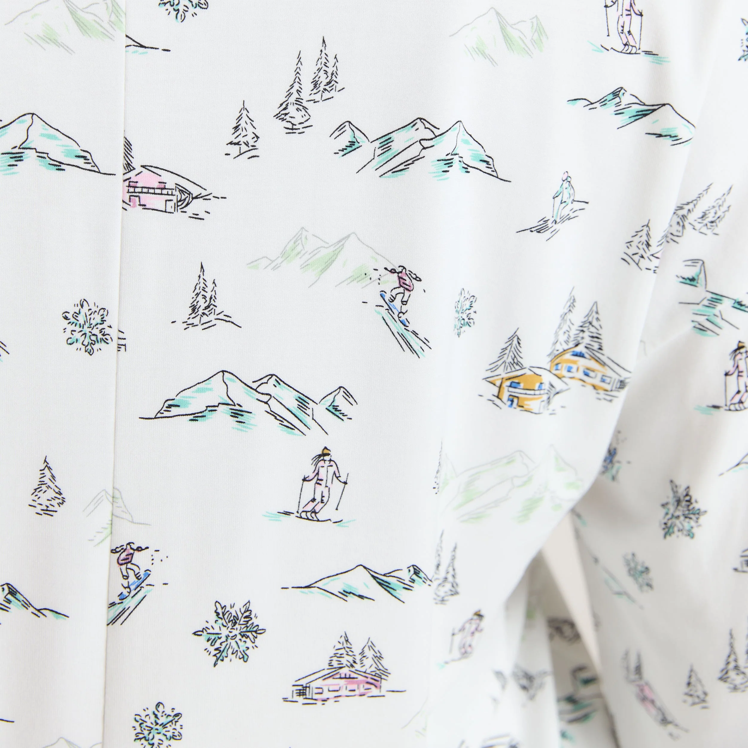Alpine Dreams Pajama Shirt - Ski Print