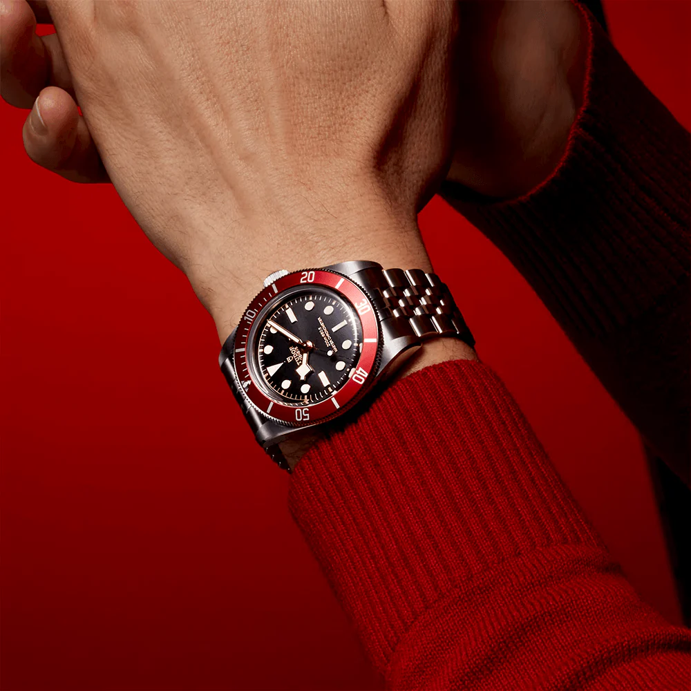 [2026 Mirror Grade]TUDOR Black Bay 41mm Black Dial & Red Bezel Five-Link Bracelet Watch M7941A1A0RU-0003