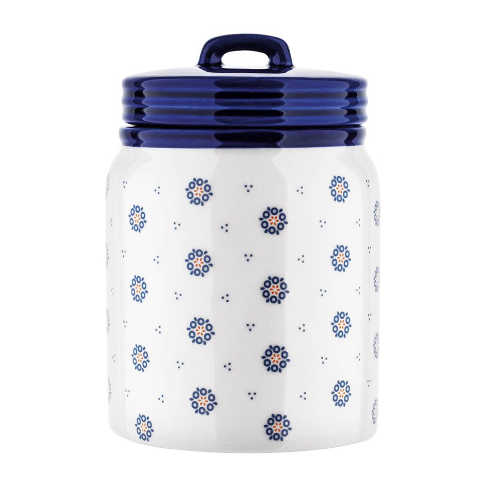 TADAR Pojemnik ceramiczny z pokrywką Tadar Folklor, 900 ml, biały