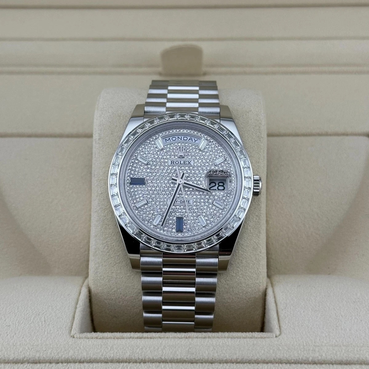 [2026 Mirror Grade]RLX Day-Date 40mm 228396TBR-0021 Diamonds Sapphires Dial