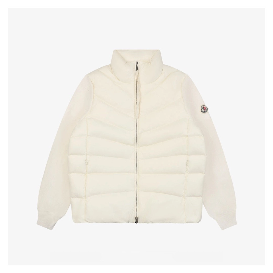 Mxxcler Irregular Panel Quilted Down Jacket (Black/White)
