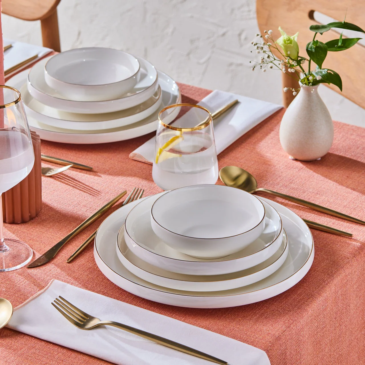 Karaca Streamline New Saturn Or Service de vaisselle 24 pièces, 6 personnes