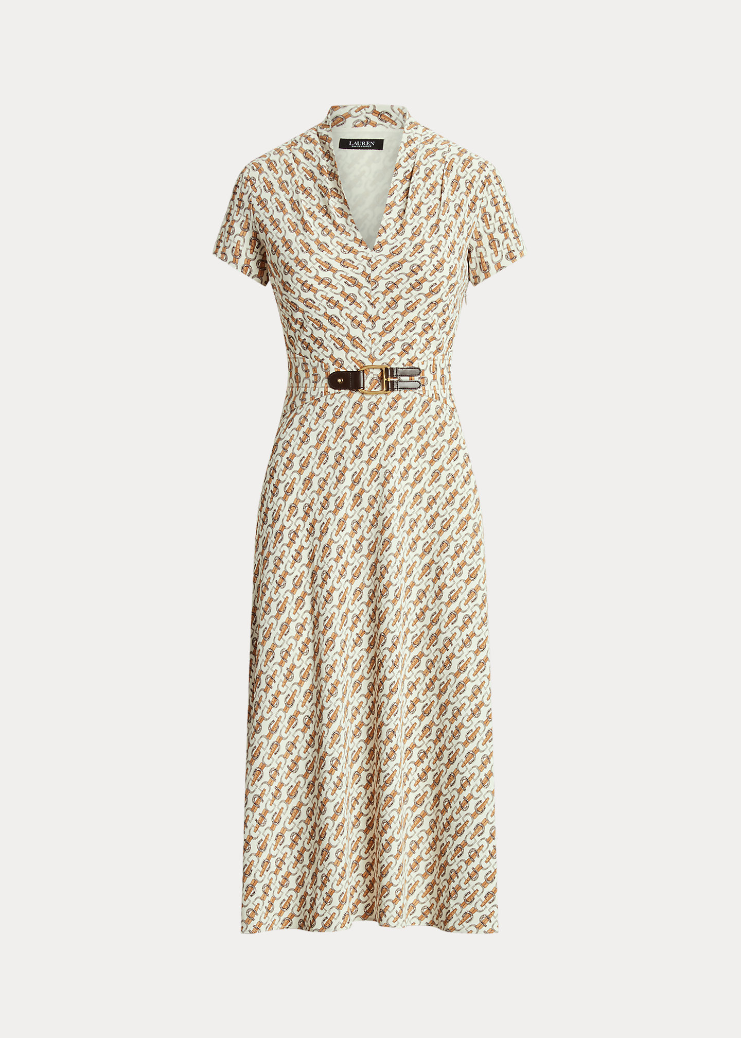 Equestrian-Print Georgette Dress