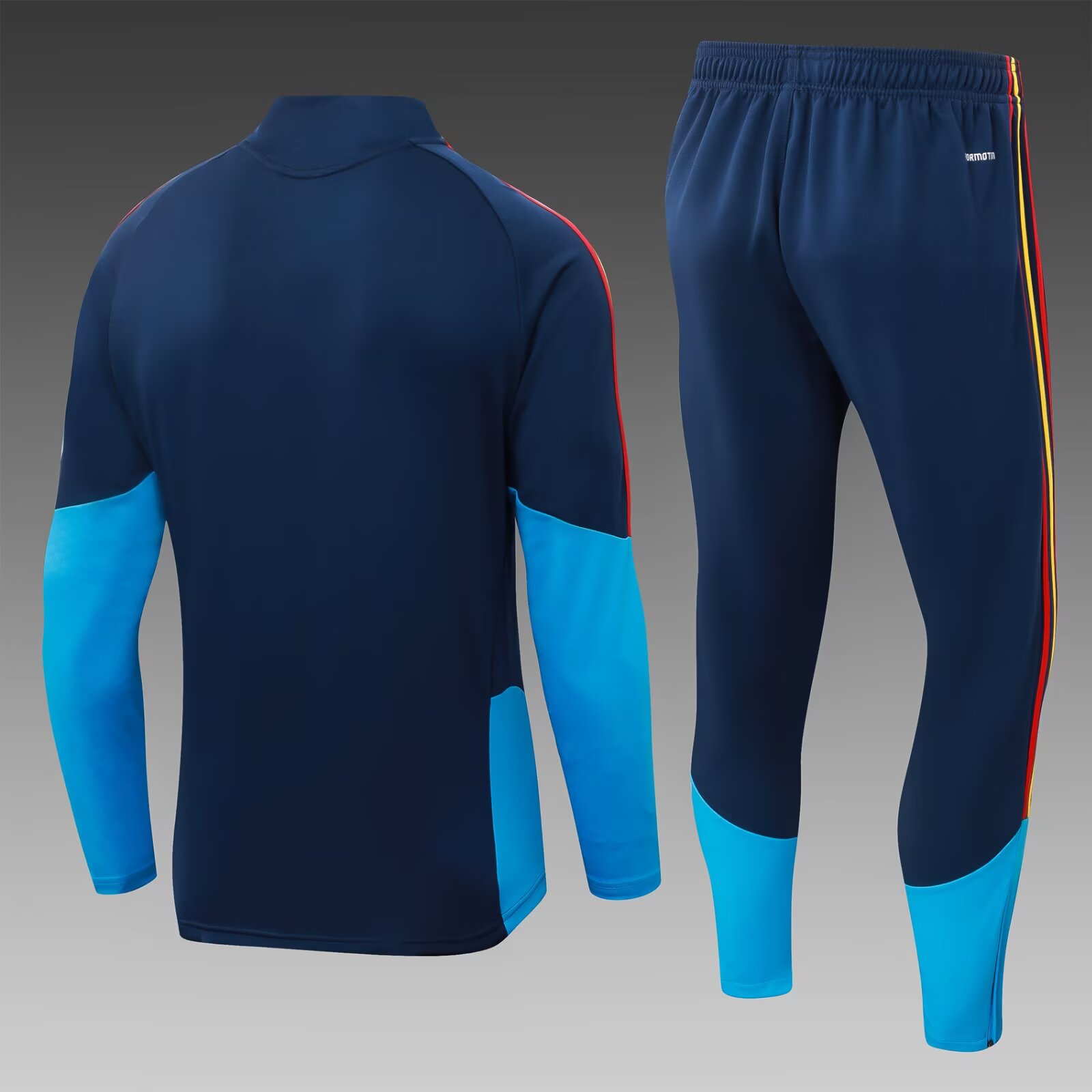 2026 Spain Half-Zip Training Suit Royal Blue Set Shirt