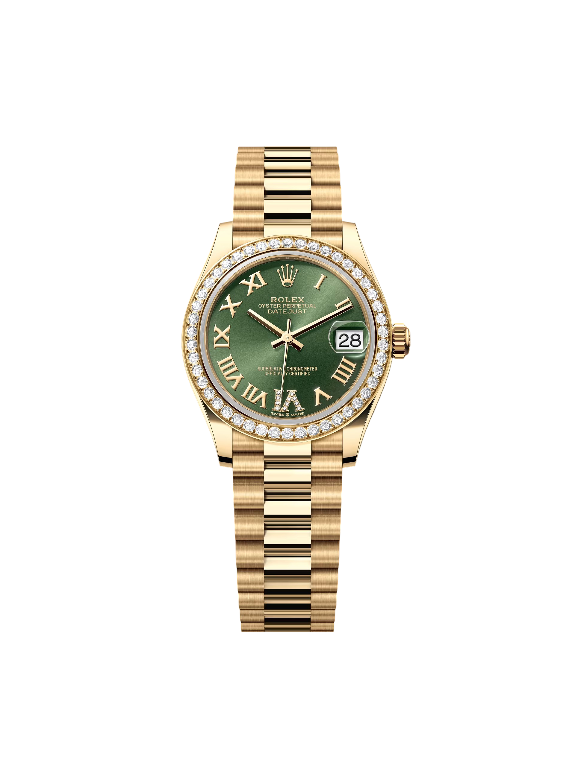 [2026 Mirror Grade]RLX Datejust m278288RBR-0024 Olive Green 31mm Dial President Bracelet Watch