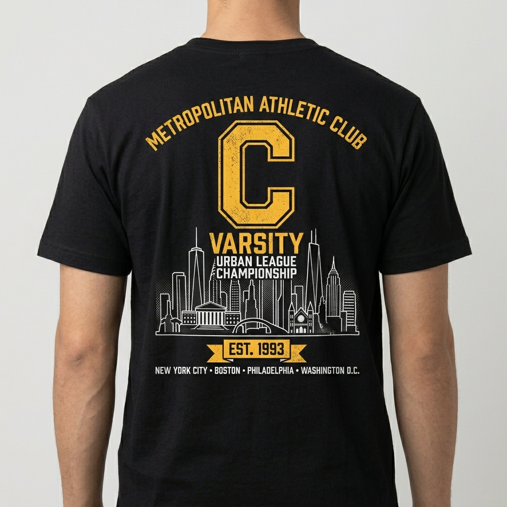City Varsity Tee, Vintage Athletic Graphic T-Shirt, Unisex Streetwear Shirt CityTee7