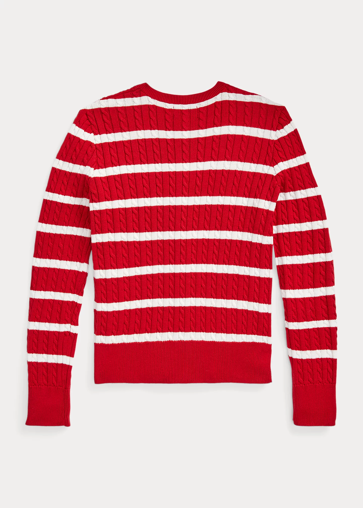 Striped Mini-Cable Cotton Cardigan