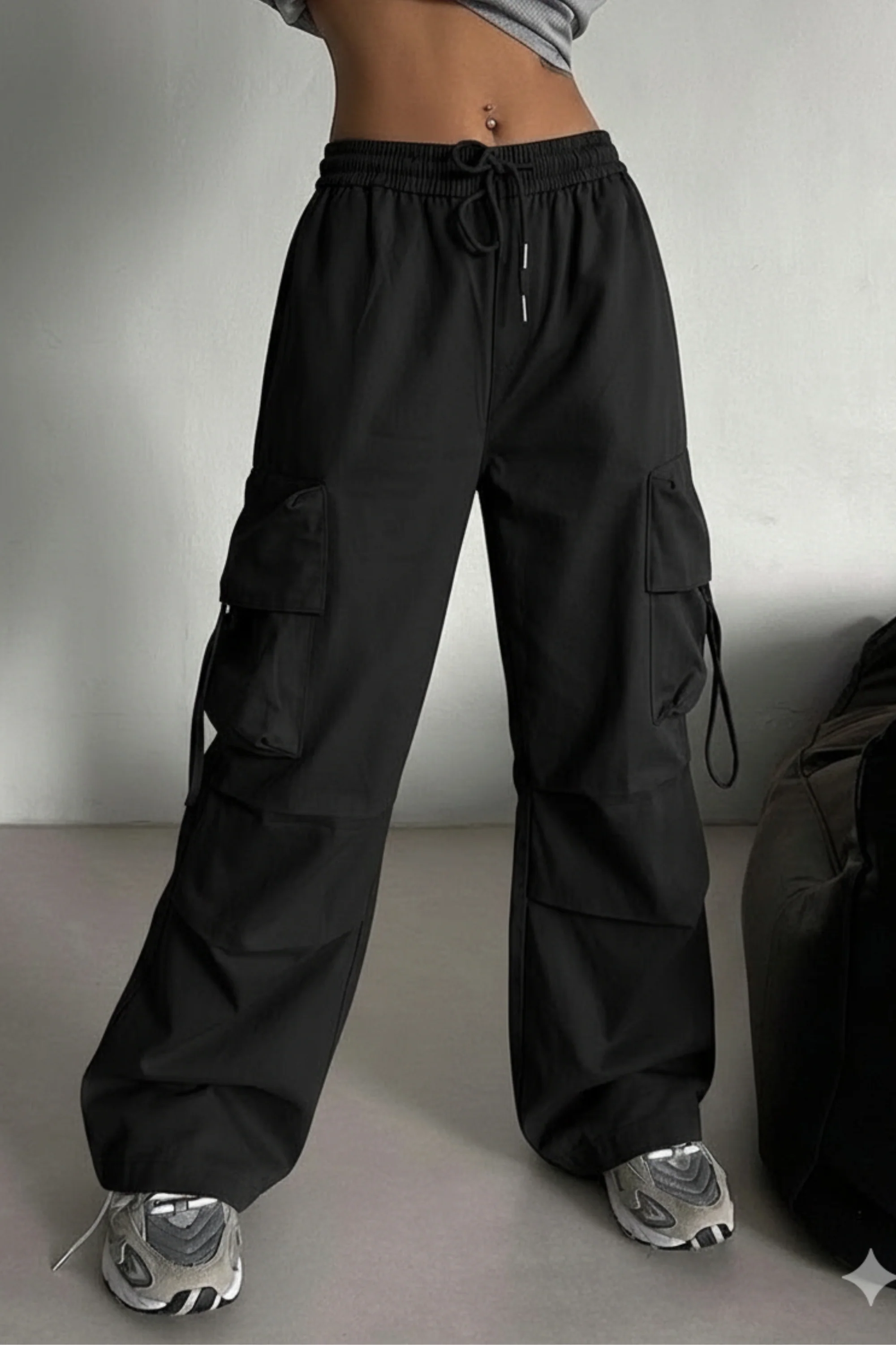 Shadow Black Comfy Cargos