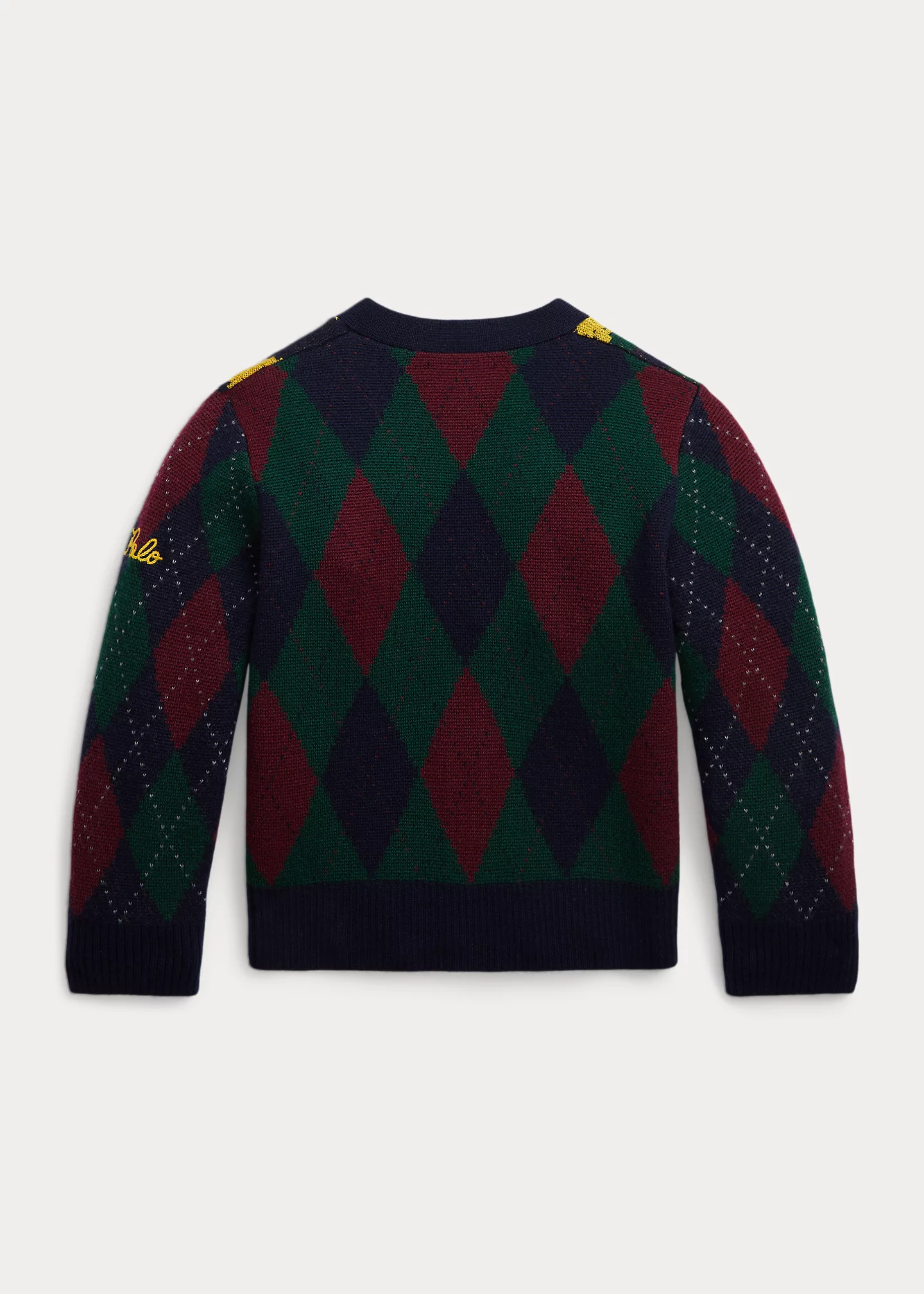 Argyle Wool V-Neck Cardigan